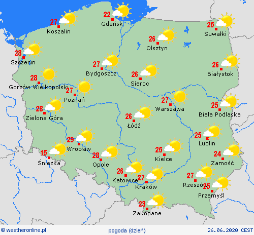 przegląd  Polska mapy prognostyczne