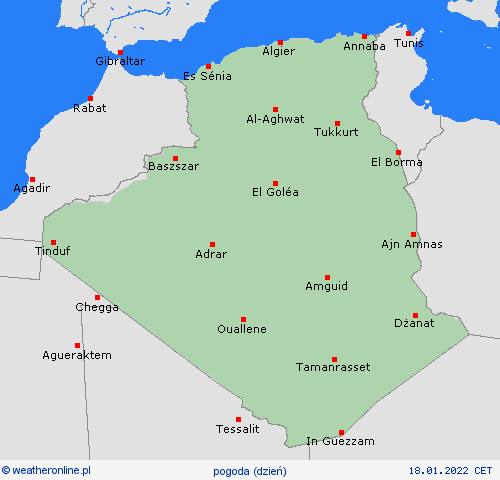 przegląd Algieria Afryka mapy prognostyczne