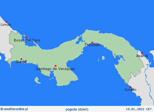 przegląd Panama Ameryka Środkowa mapy prognostyczne