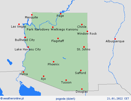 przegląd Arizona Ameryka Północna mapy prognostyczne