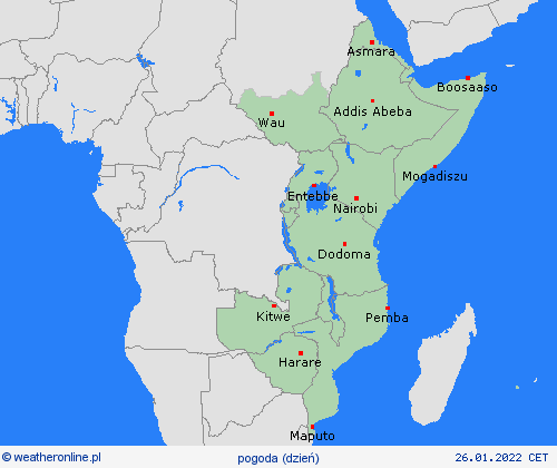 przegląd  Afryka mapy prognostyczne