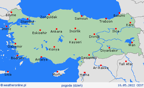 przegląd Turcja Europa mapy prognostyczne