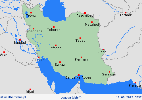 przegląd Iran Azja mapy prognostyczne