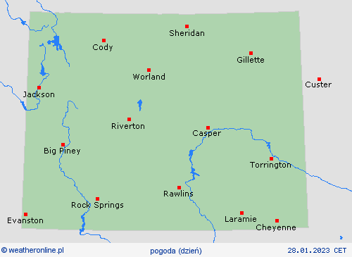 przegląd Wyoming Ameryka Północna mapy prognostyczne