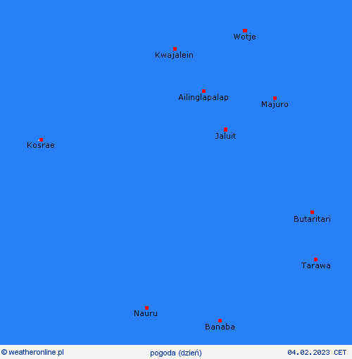 przegląd Wyspy Marshalla Oceania mapy prognostyczne