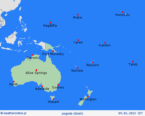 przegląd  Oceania mapy prognostyczne