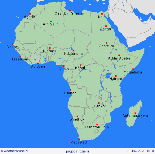 przegląd  Afryka mapy prognostyczne