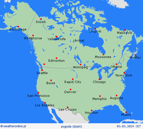 przegląd  Ameryka Północna mapy prognostyczne