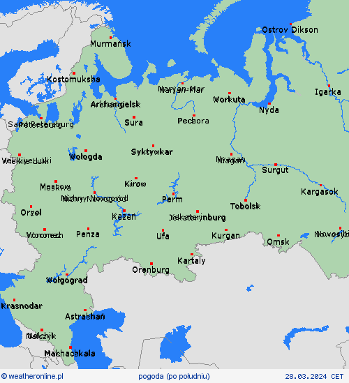 przegląd Rosja Europa mapy prognostyczne
