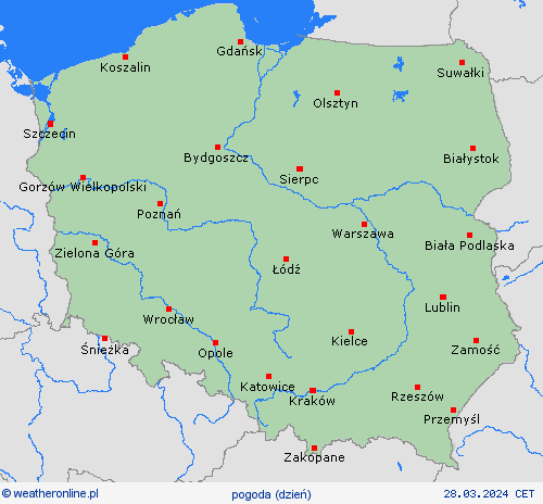 przegląd Polska Polska mapy prognostyczne