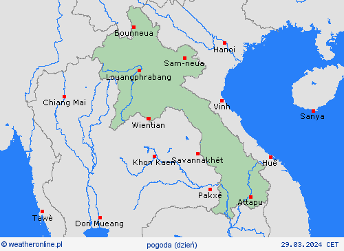 przegląd Laos Polska mapy prognostyczne