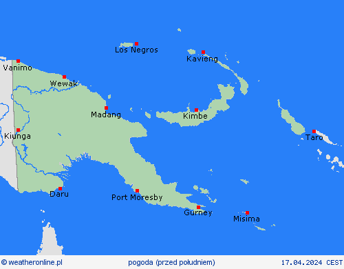 przegląd Papua-Nowa Gwinea Oceania mapy prognostyczne