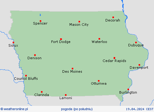 przegląd Iowa Ameryka Północna mapy prognostyczne