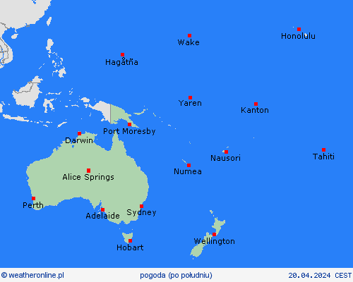 przegląd  Oceania mapy prognostyczne