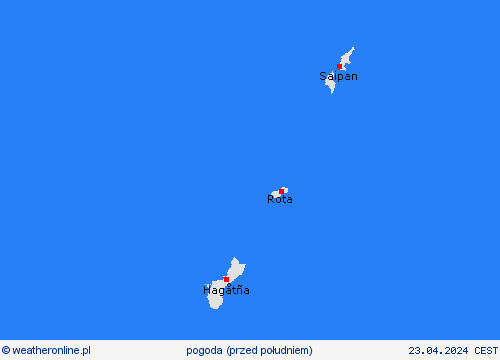 przegląd Mariany Oceania mapy prognostyczne