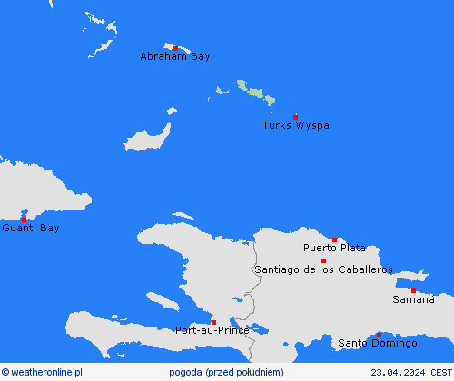 przegląd Turks i Caicos Ameryka Środkowa mapy prognostyczne