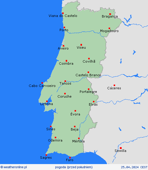 przegląd Portugalia Europa mapy prognostyczne