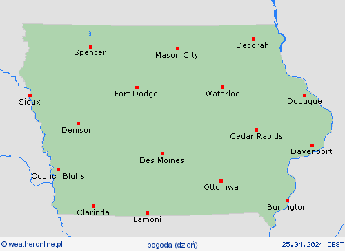 przegląd Iowa Ameryka Północna mapy prognostyczne