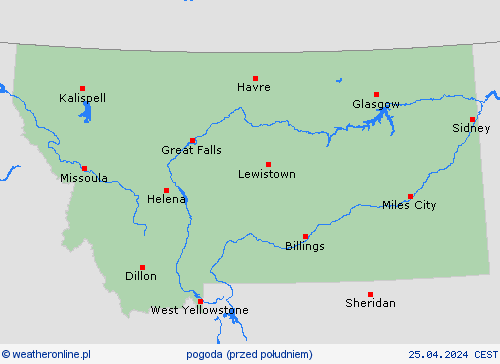 przegląd Montana Ameryka Północna mapy prognostyczne