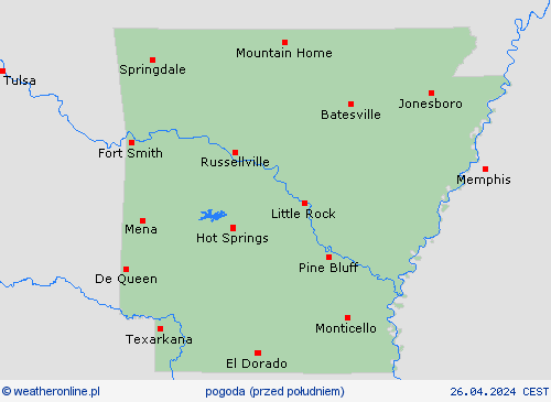 przegląd Arkansas Ameryka Północna mapy prognostyczne