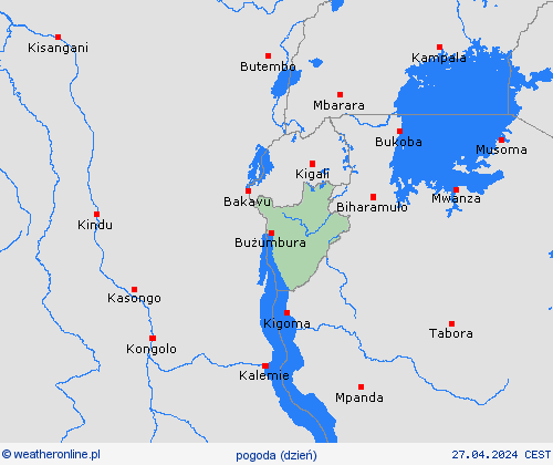 przegląd Burundi Afryka mapy prognostyczne