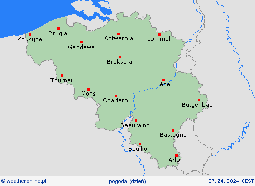 przegląd Belgia Europa mapy prognostyczne