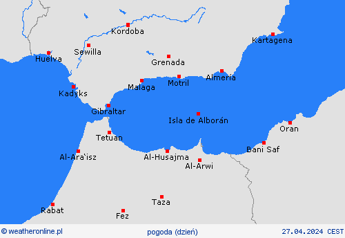 przegląd Gibraltar Europa mapy prognostyczne