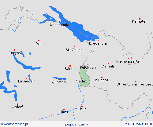 przegląd Liechtenstein Europa mapy prognostyczne