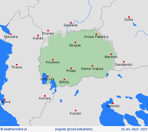 przegląd Macedonia Północna Europa mapy prognostyczne