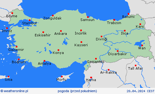 przegląd Turcja Europa mapy prognostyczne