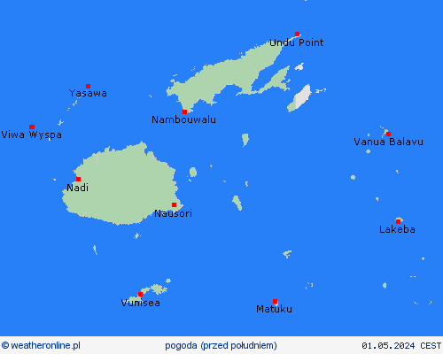 przegląd Fidżi Oceania mapy prognostyczne