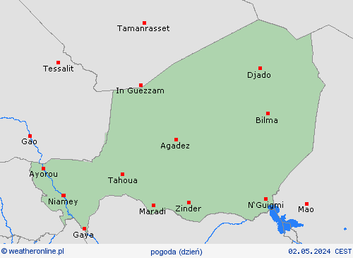 przegląd Niger Afryka mapy prognostyczne