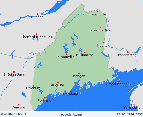 przegląd Maine Ameryka Północna mapy prognostyczne