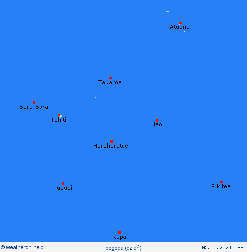 przegląd Polinezja Francuska Oceania mapy prognostyczne