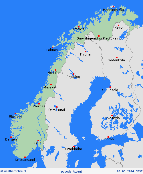 przegląd Norwegia Europa mapy prognostyczne