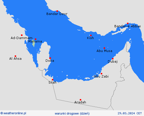 warunki drogowe Bahrajn Azja mapy prognostyczne