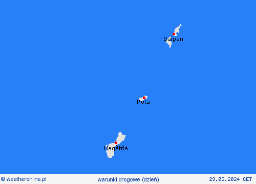 warunki drogowe Mariany Oceania mapy prognostyczne