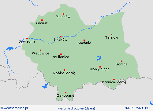 warunki drogowe  Polska mapy prognostyczne