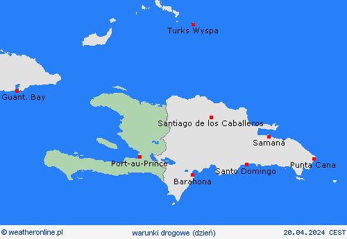 warunki drogowe Haiti Ameryka Środkowa mapy prognostyczne