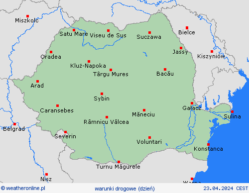 warunki drogowe Rumunia Europa mapy prognostyczne