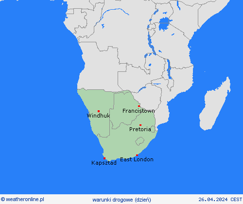 warunki drogowe  Afryka mapy prognostyczne