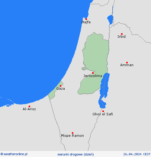 warunki drogowe Palestyna Azja mapy prognostyczne
