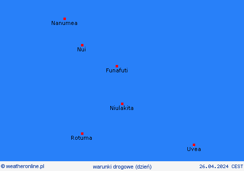 warunki drogowe Tuvalu Oceania mapy prognostyczne