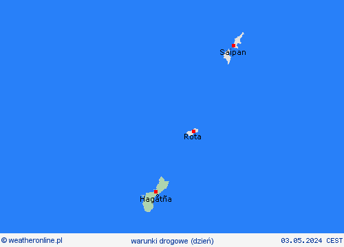 warunki drogowe Guam Oceania mapy prognostyczne