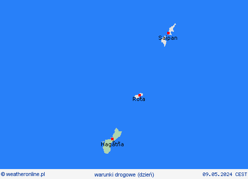 warunki drogowe Guam Oceania mapy prognostyczne