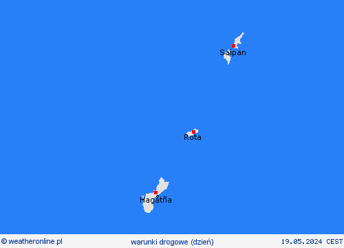 warunki drogowe Mariany Oceania mapy prognostyczne