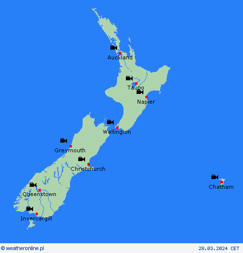 webcam Nowa Zelandia Oceania mapy prognostyczne