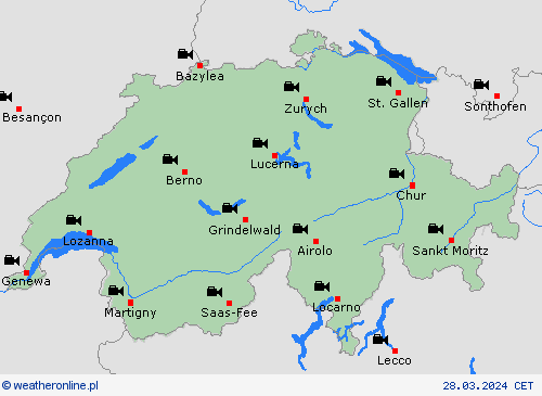 webcam Szwajcaria Europa mapy prognostyczne