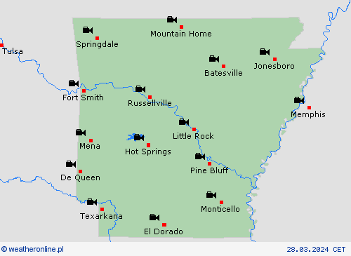 webcam Arkansas Ameryka Północna mapy prognostyczne