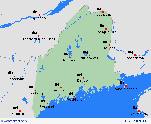 webcam Maine Ameryka Północna mapy prognostyczne